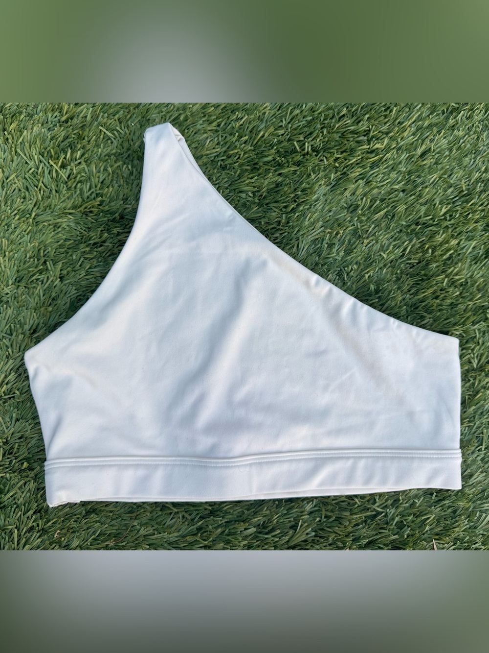 SET Active White One-Shoulder Sports Bralette